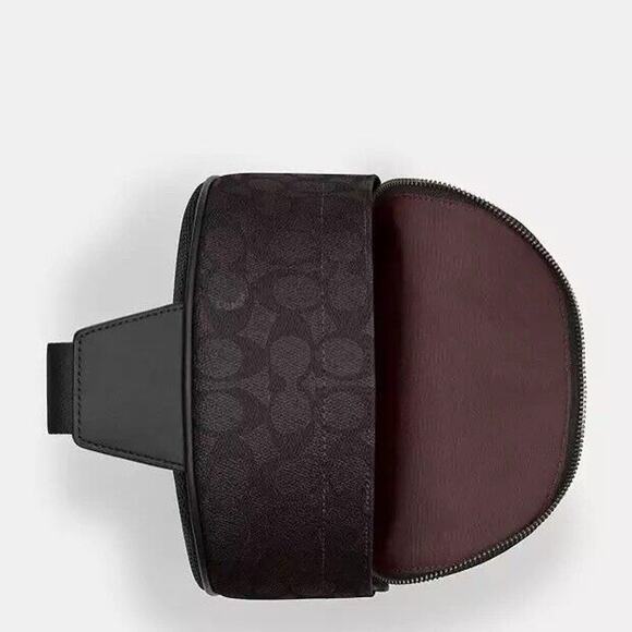 NWT Coach Men's West Pack In Blocked Signature Canvas CAB60 Walnut /Tan - Picture 7 of 9